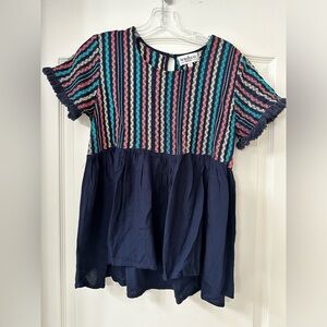 NWOT navy blue rayon blouse